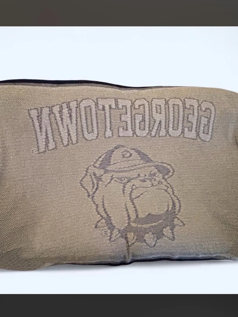 Georgetown Bulldog Logo Throw Blanket in Tan and Black